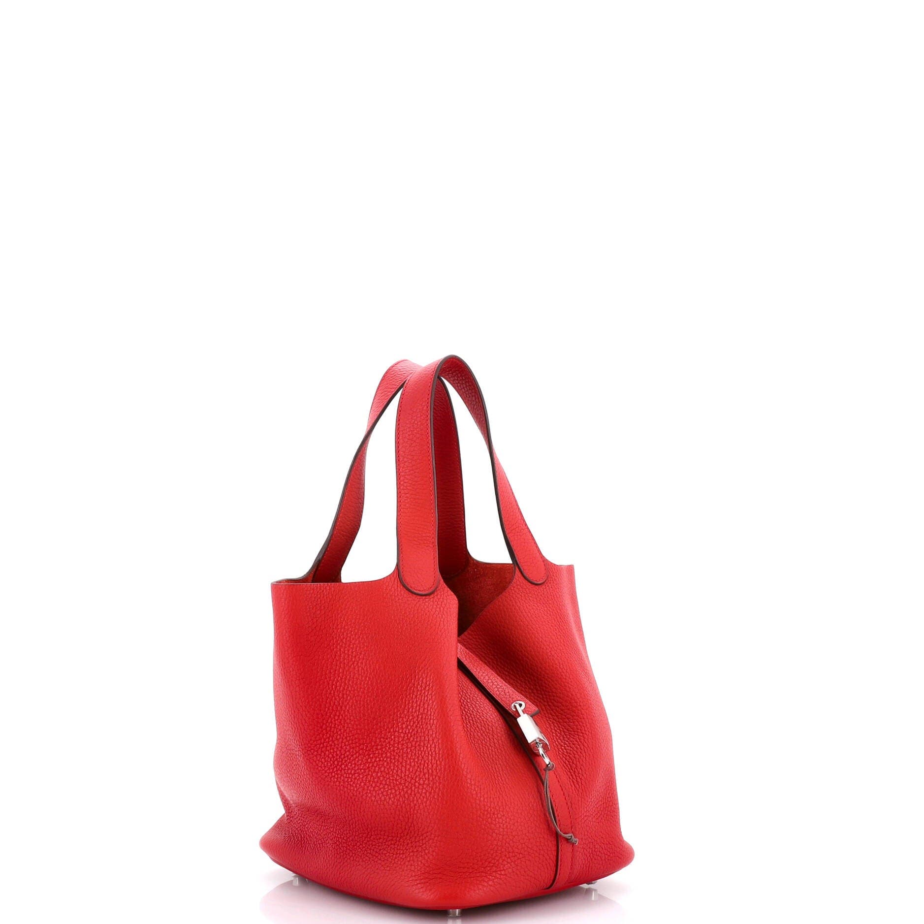 Pre-Owned Hermes Picotin Lock Bag Clemence MM, Alternate, color, Rouge Casaque