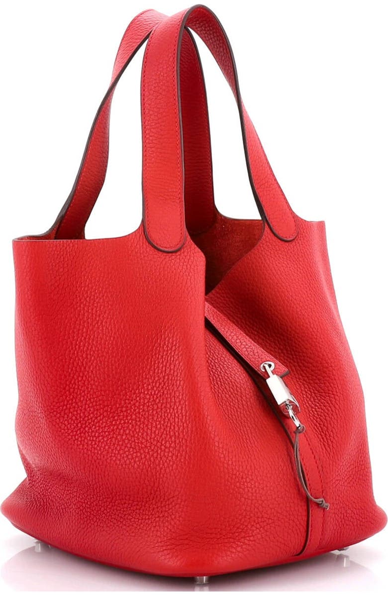 Pre-Owned Hermes Picotin Lock Bag Clemence MM, Alternate, color, Rouge Casaque