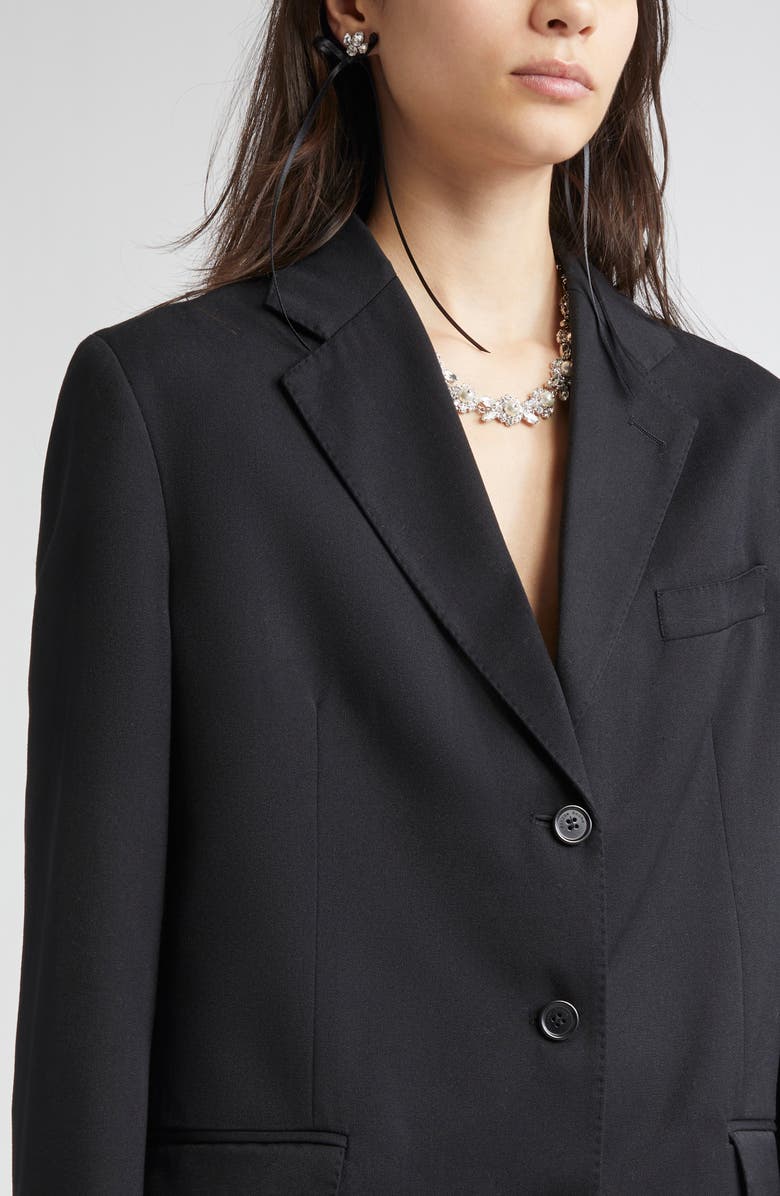 Simone Rocha Cutout Bow Detail Single Breasted Blazer, Alternate, color,