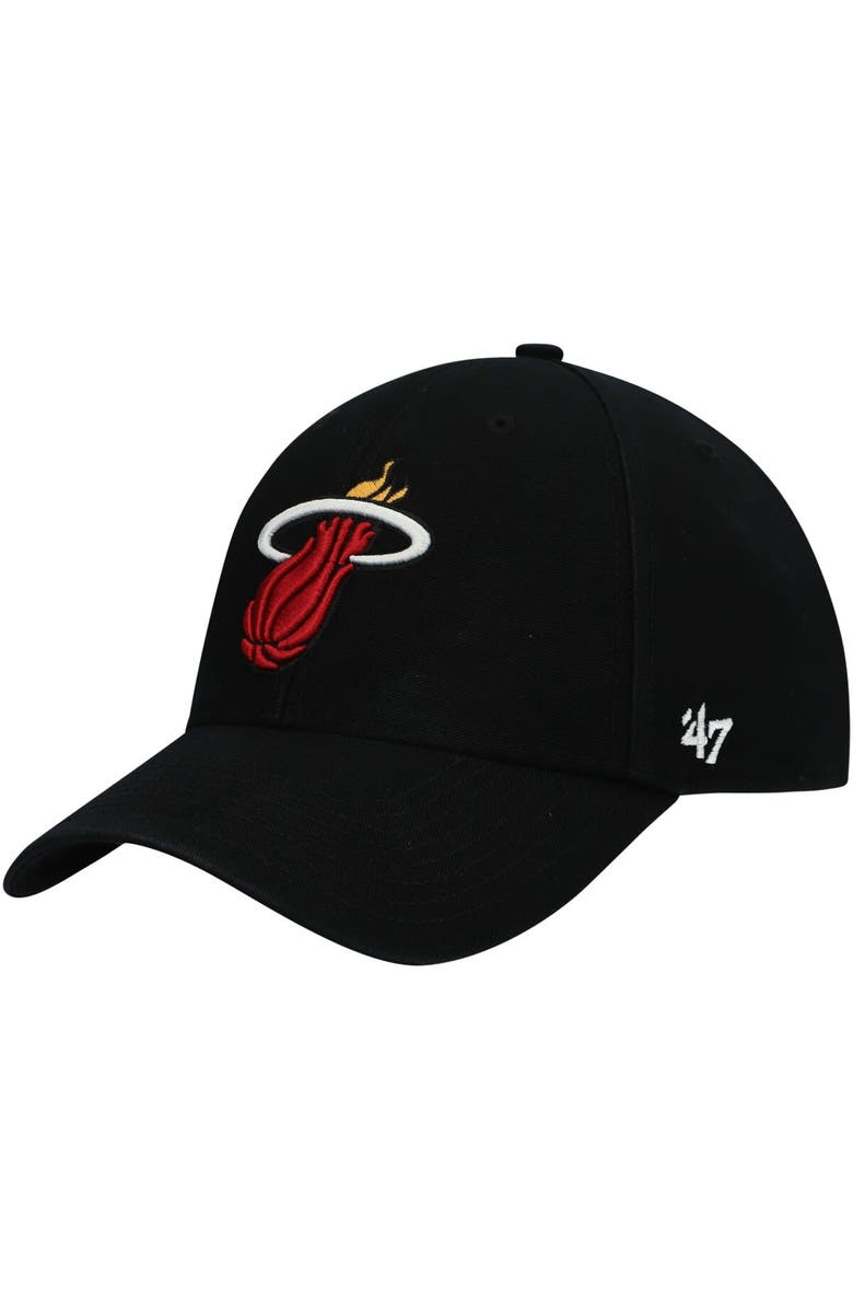 '47 Men's '47 Black Miami Heat MVP Legend Adjustable Hat, Main, color, 