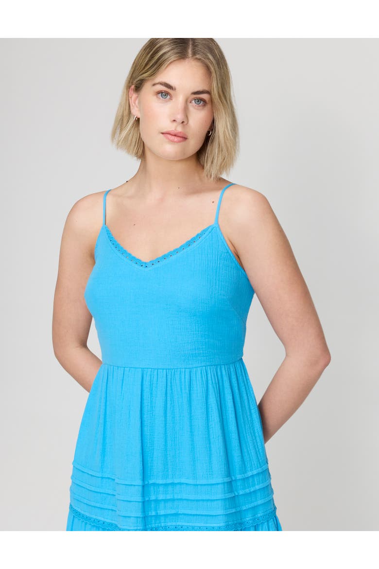 Hazel Cotton Cheesecloth Midi Dress, Alternate, color, Blue
