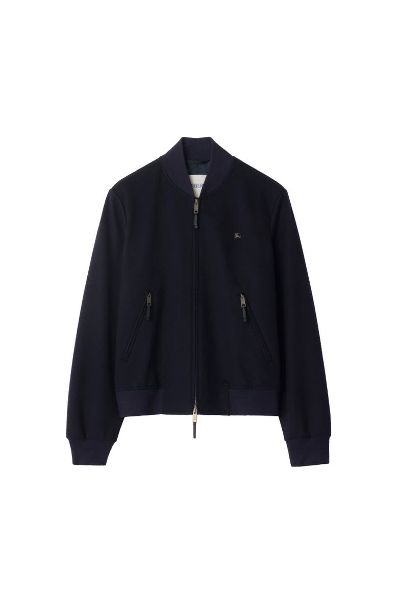 Burberry Cashmere Bomber Jacket, Alternate, color, Navy