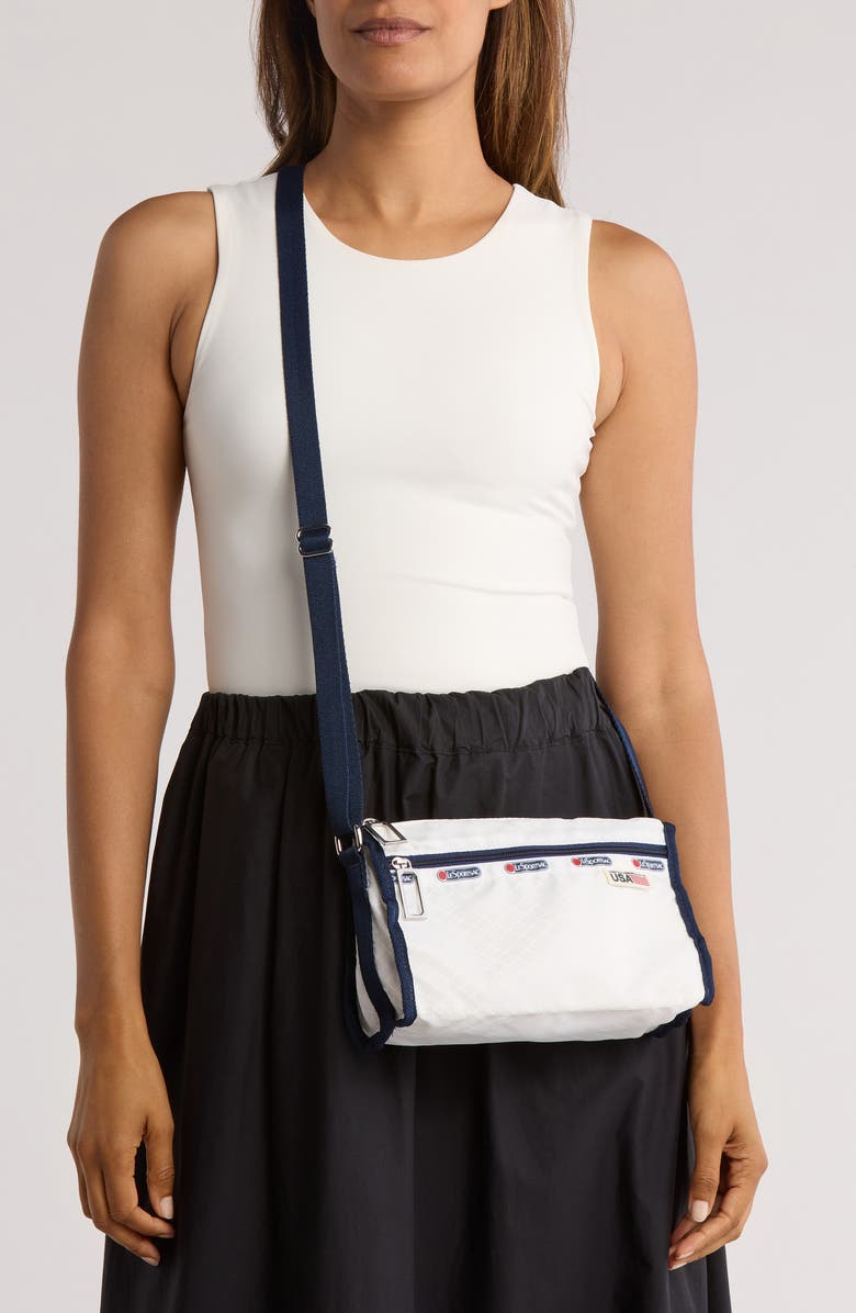 LeSportsac USA Shoulder Bag, Alternate, color, Usa White/ Navy