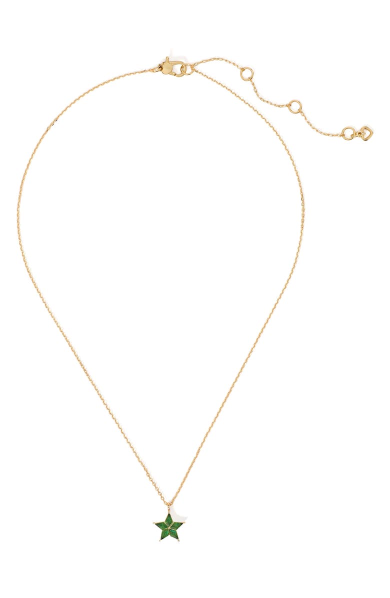 Kate Spade New York cosmos star pendant necklace, Main, color, Emerald