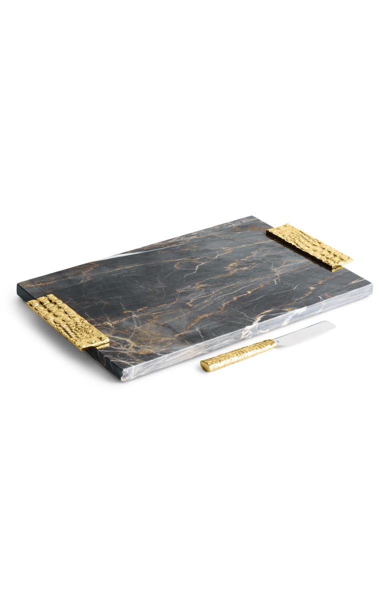 Michael Aram Safari Luxe Large Cheese Board & Spreader, Alternate, color, Charcoal