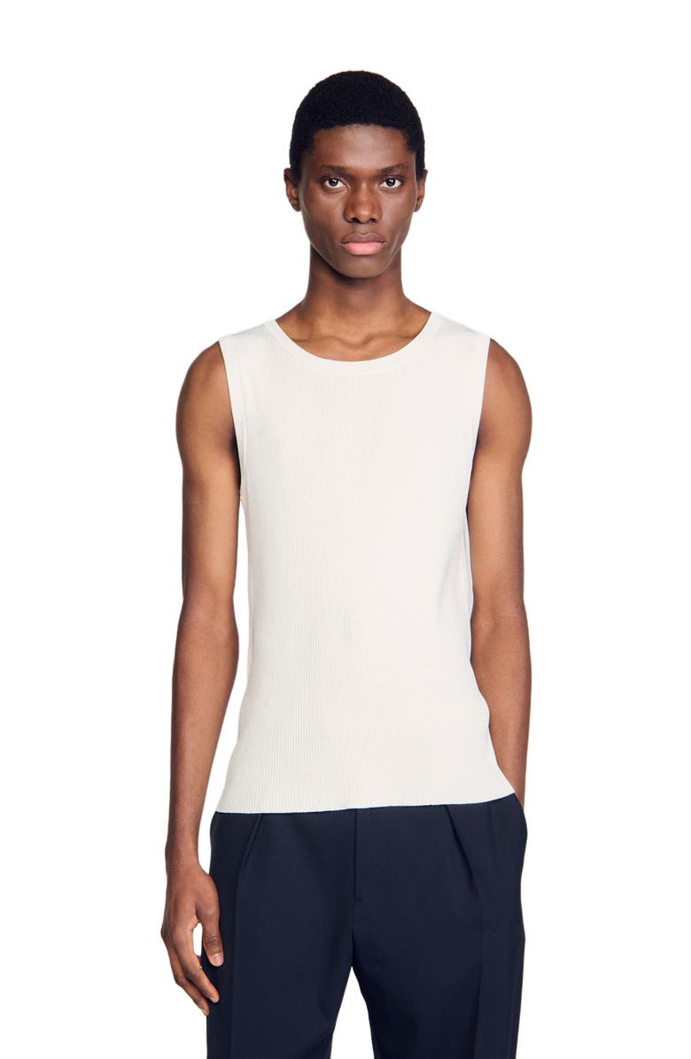 SANDRO Rib knit vest top, Alternate, color, 