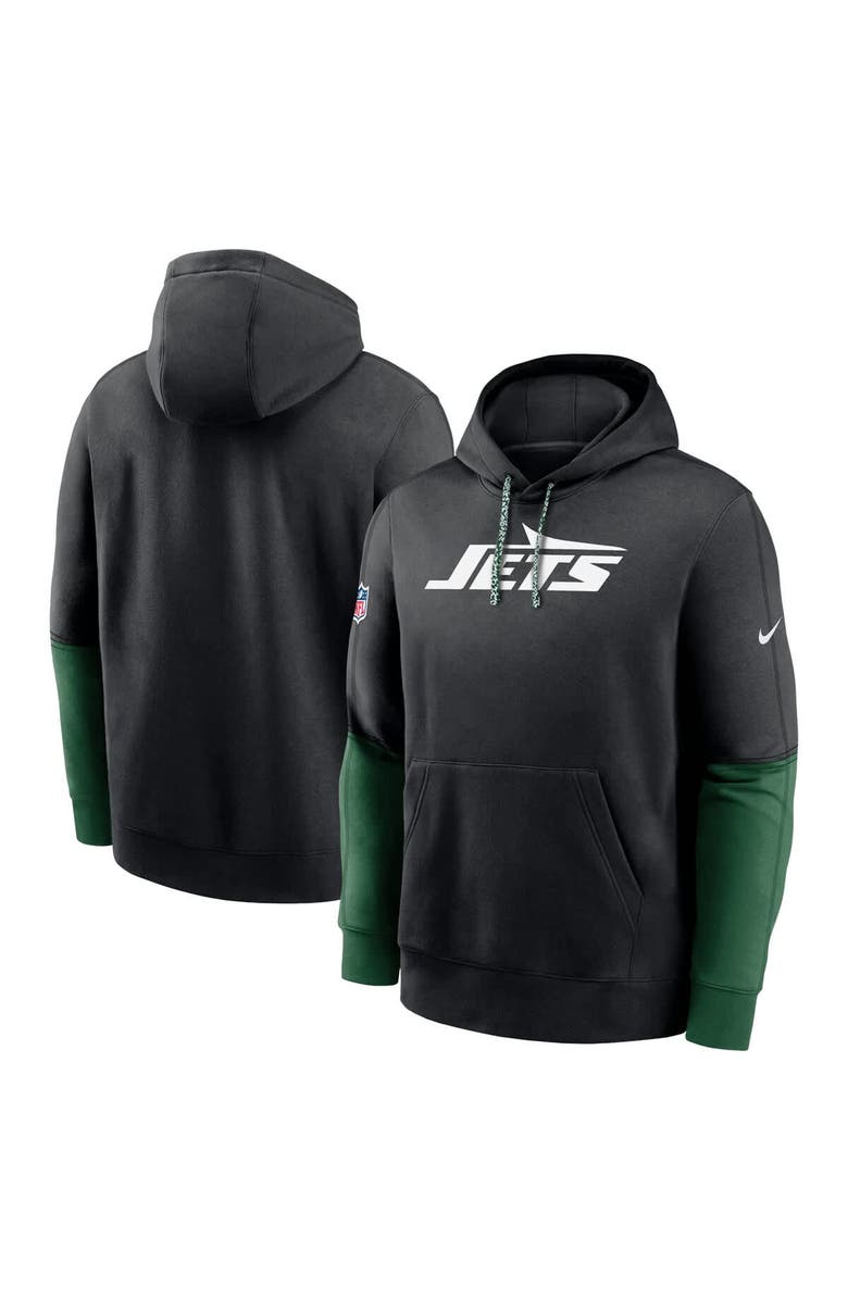 Nike Men's Nike Black New York Jets 2024 Sideline Club Pullover Hoodie, Main, color, Black