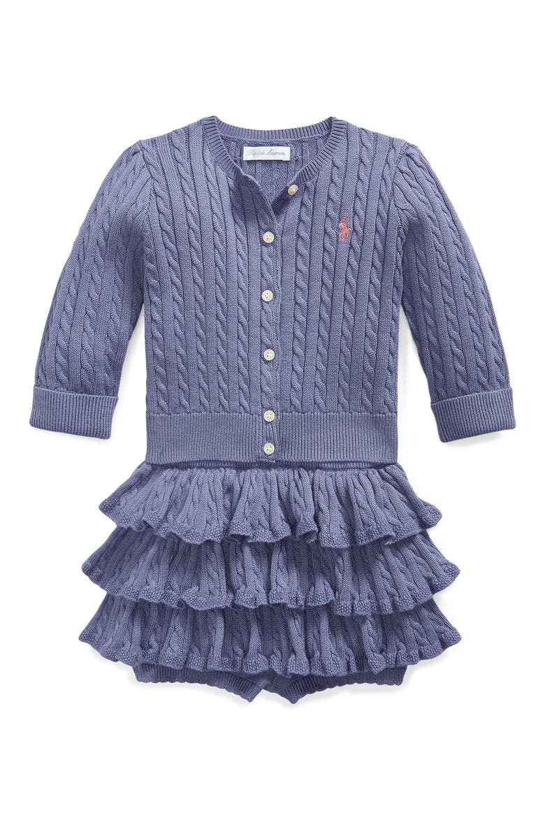 Kids' 2-Piece Cardigan & Ruffled Bloomers Set, Main, color, SUMMER PURPLE