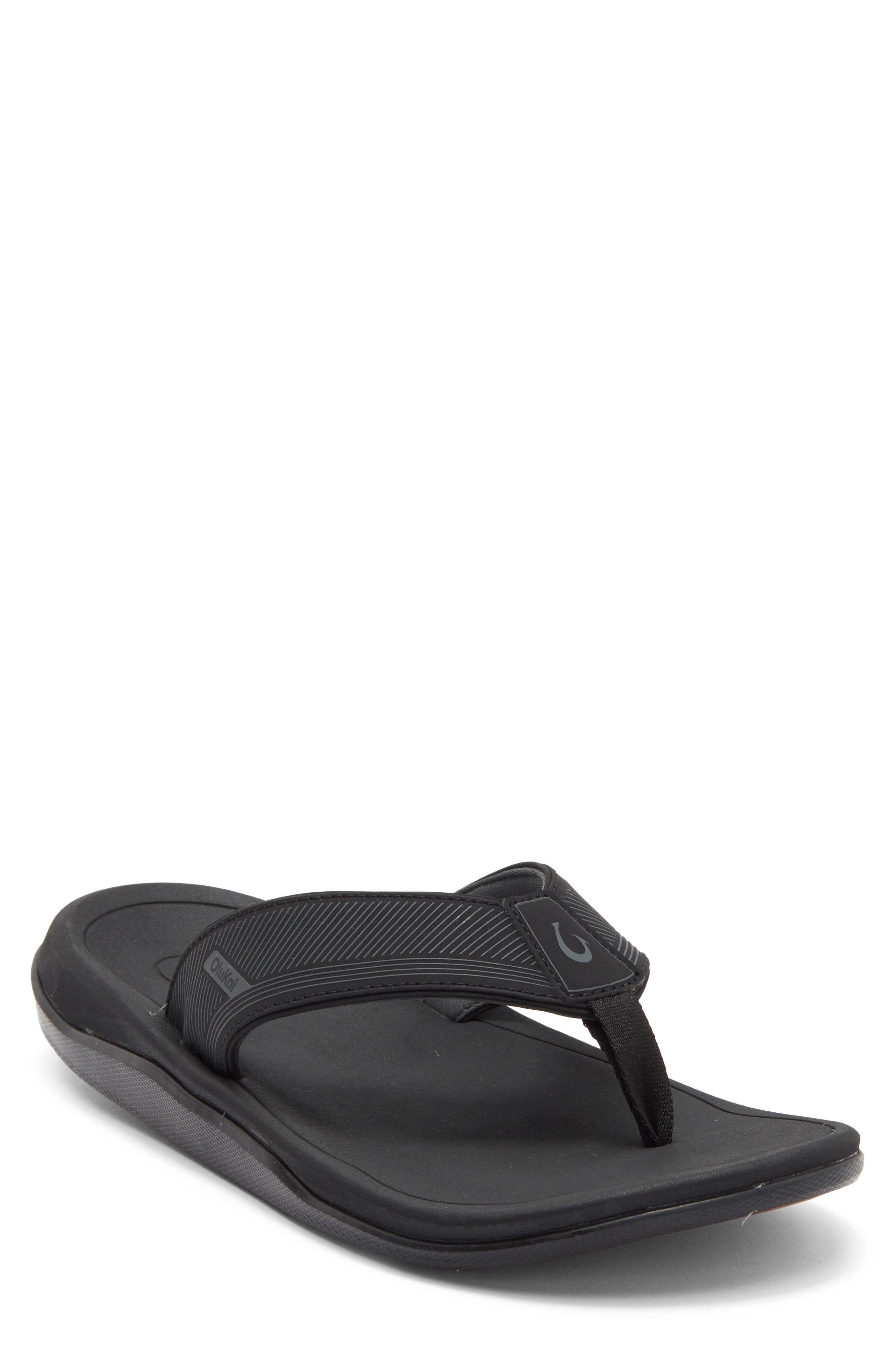 OluKai Ahi Kai Flip Flop, Main, color, Black/ Black