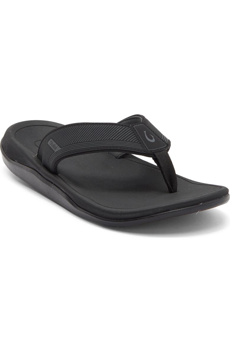 OluKai Ahi Kai Flip Flop, Main, color, Black/ Black