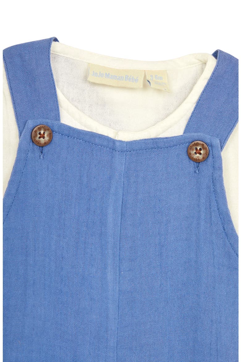 Cotton Bodysuit & Shortalls Set, Alternate, color, BLUE