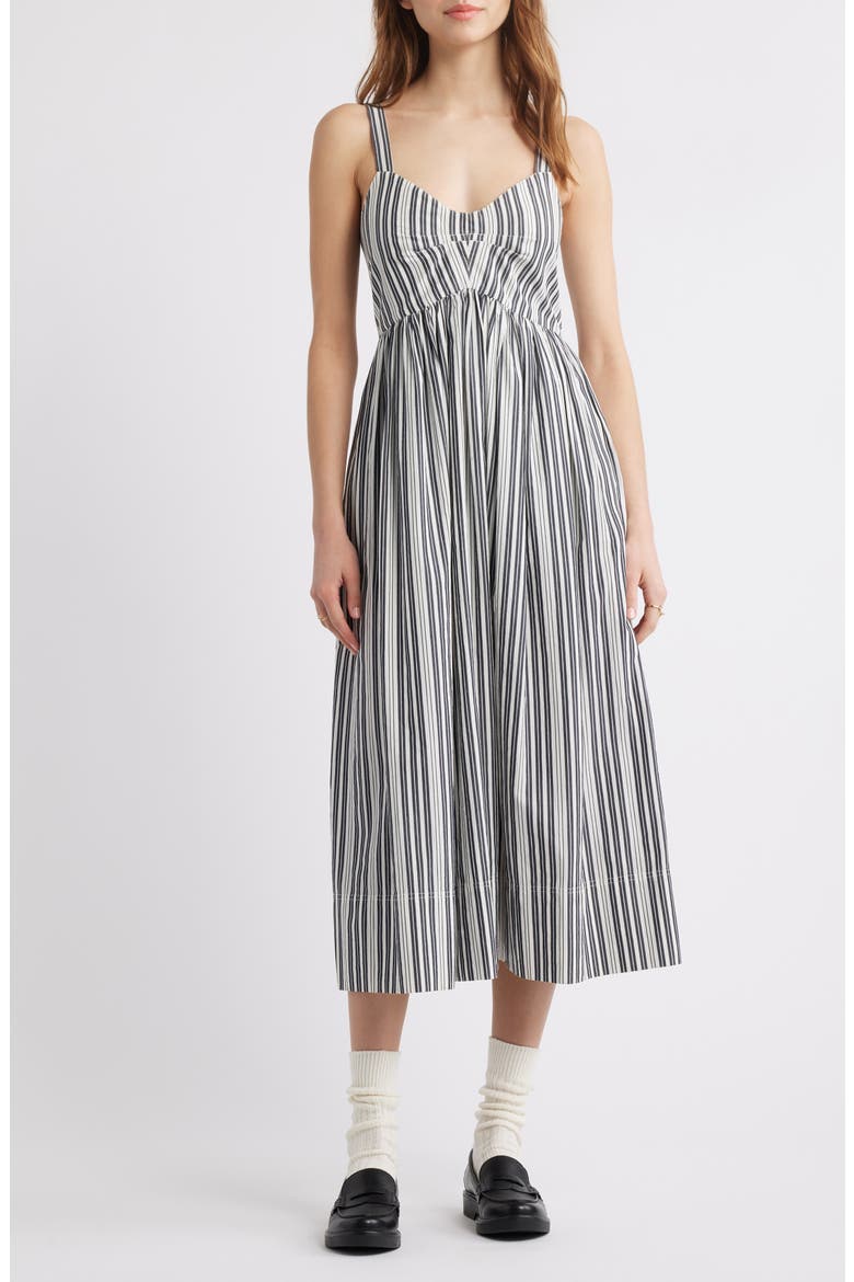 The Reyes Stripe Cotton Midi Sundress, Main, color, PARCHMENT STRIPE
