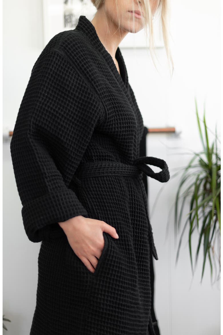 Guild Waffle Robe, Alternate, color, BLACK