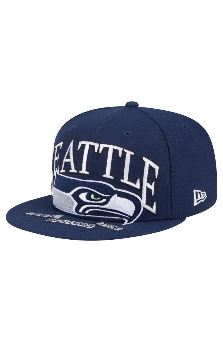 New Era Men's New Era College Navy Seattle Seahawks  Oversized 59FIFTY Fitted Hat, Alternate, color, College Navy