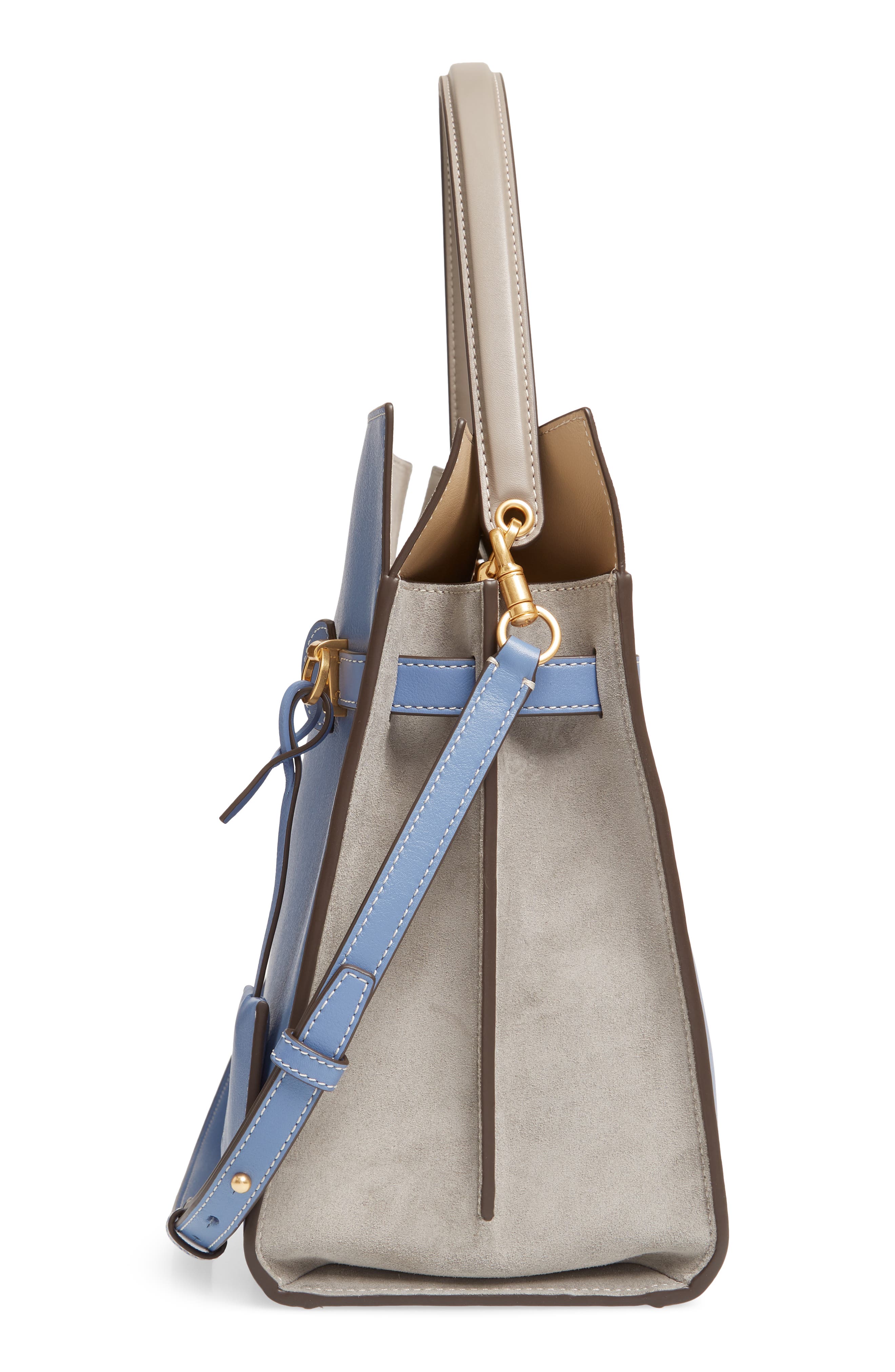 Tory Burch Lee Radziwill Leather Double Bag, Alternate, color, 