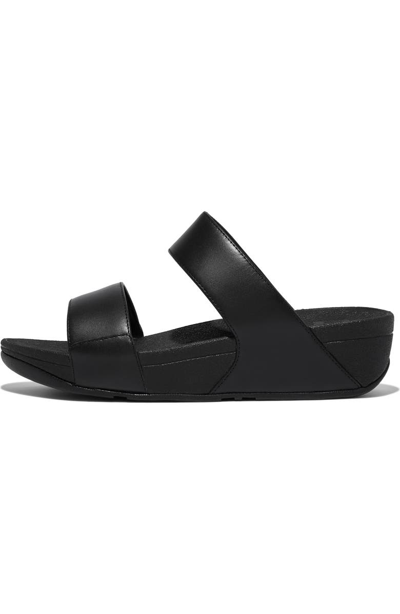 FitFlop Lulu Leather Slides Sandals, Alternate, color, All Black