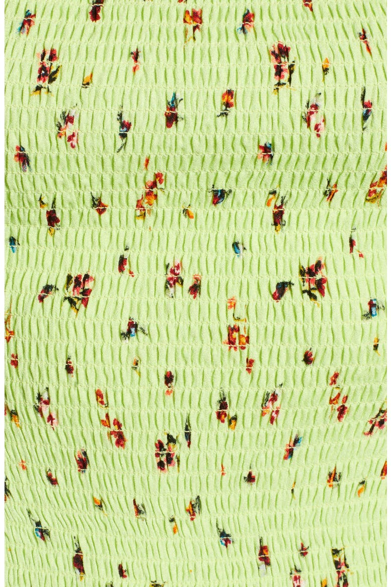 Bardot Smocked Square Neck Blouse, Alternate, color, LIMELIGHT DITSY