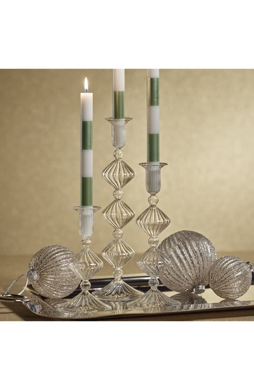 Zodax Zyrandol Set Of 2 Glass Taper Candleholders In Transparent