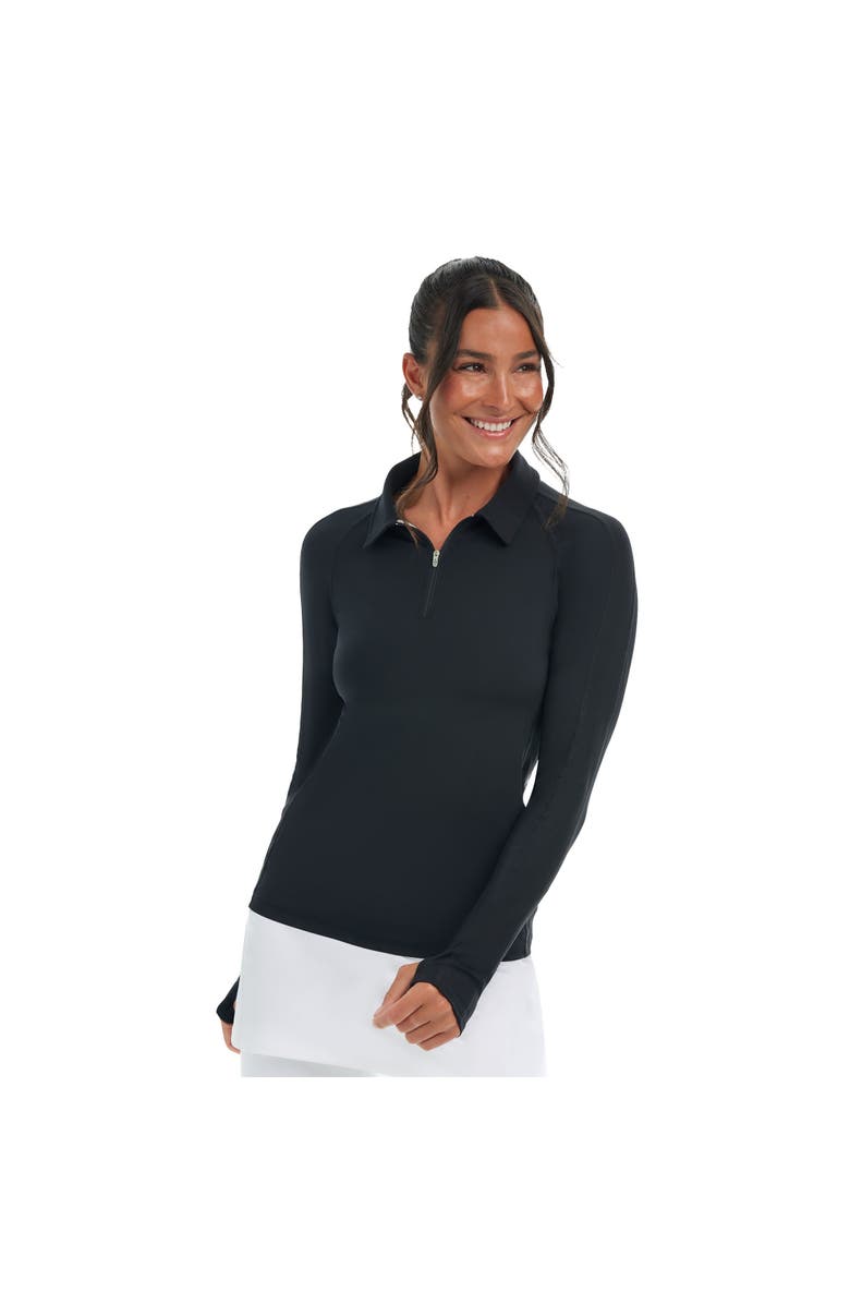 BloqUV Women's Quarter Zip Polo Shirt, Main, color, Black