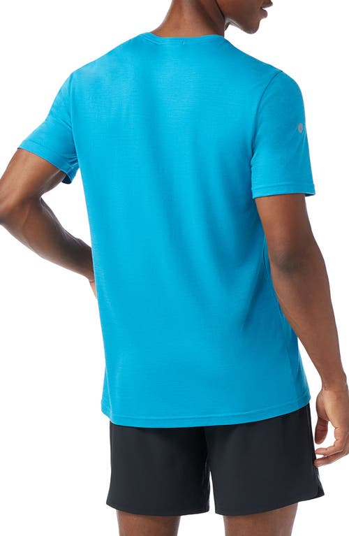 Smartwool Active Performance Wool Blend T-shirt In Deep Pool Blue