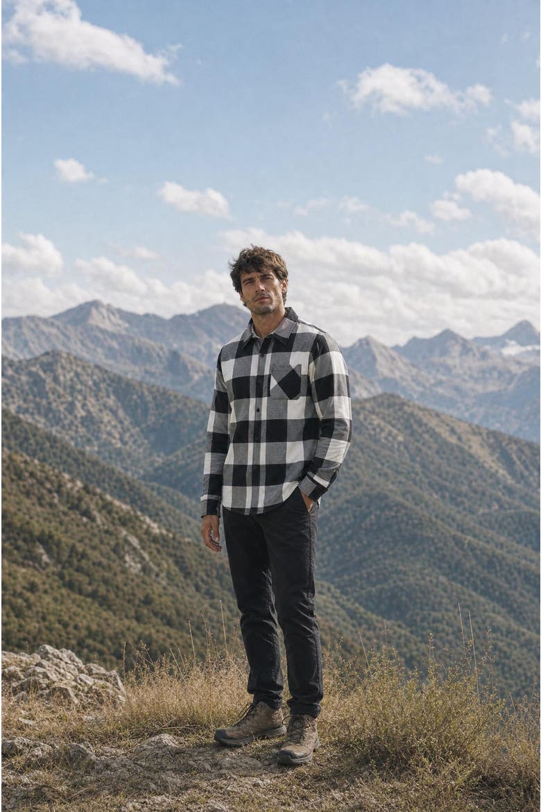 Technical Flannel Shirt, Alternate, color, Black