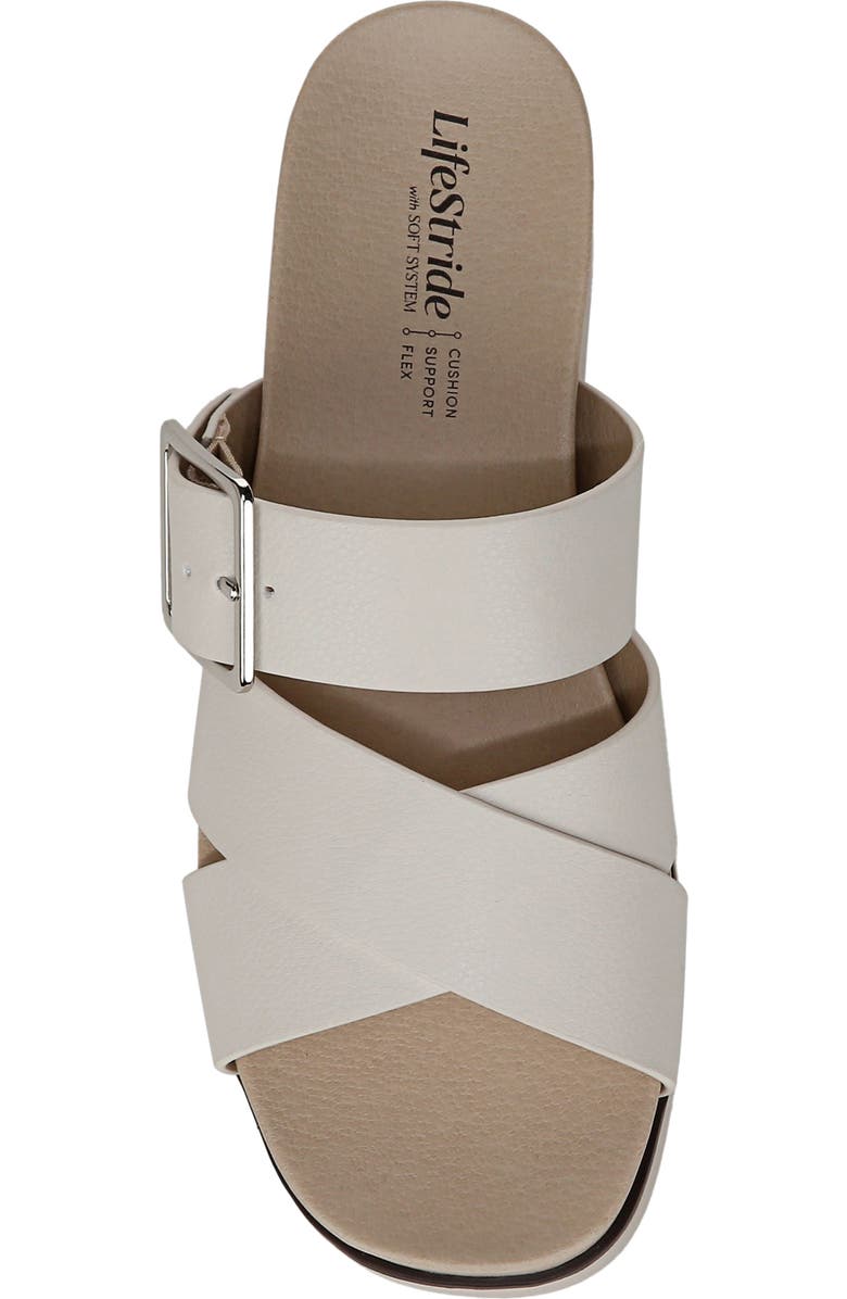 LifeStride Getaway Platform Slide Sandal, Alternate, color, Bone