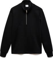 MANGO Quarter Zip Cotton Sweatshirt