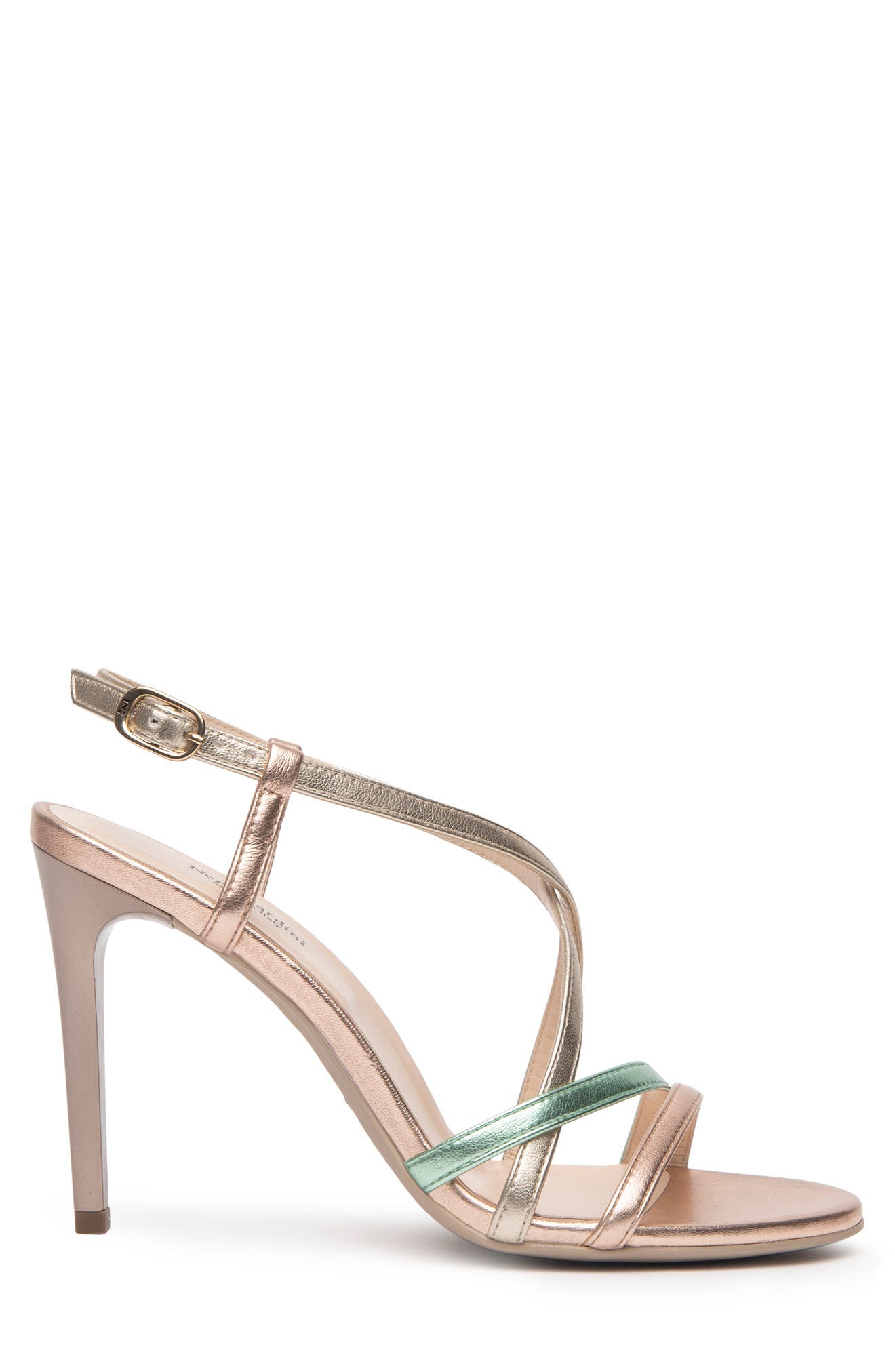 NeroGiardini Asymmetric Strappy Sandal, Alternate, color, Metallic Multi