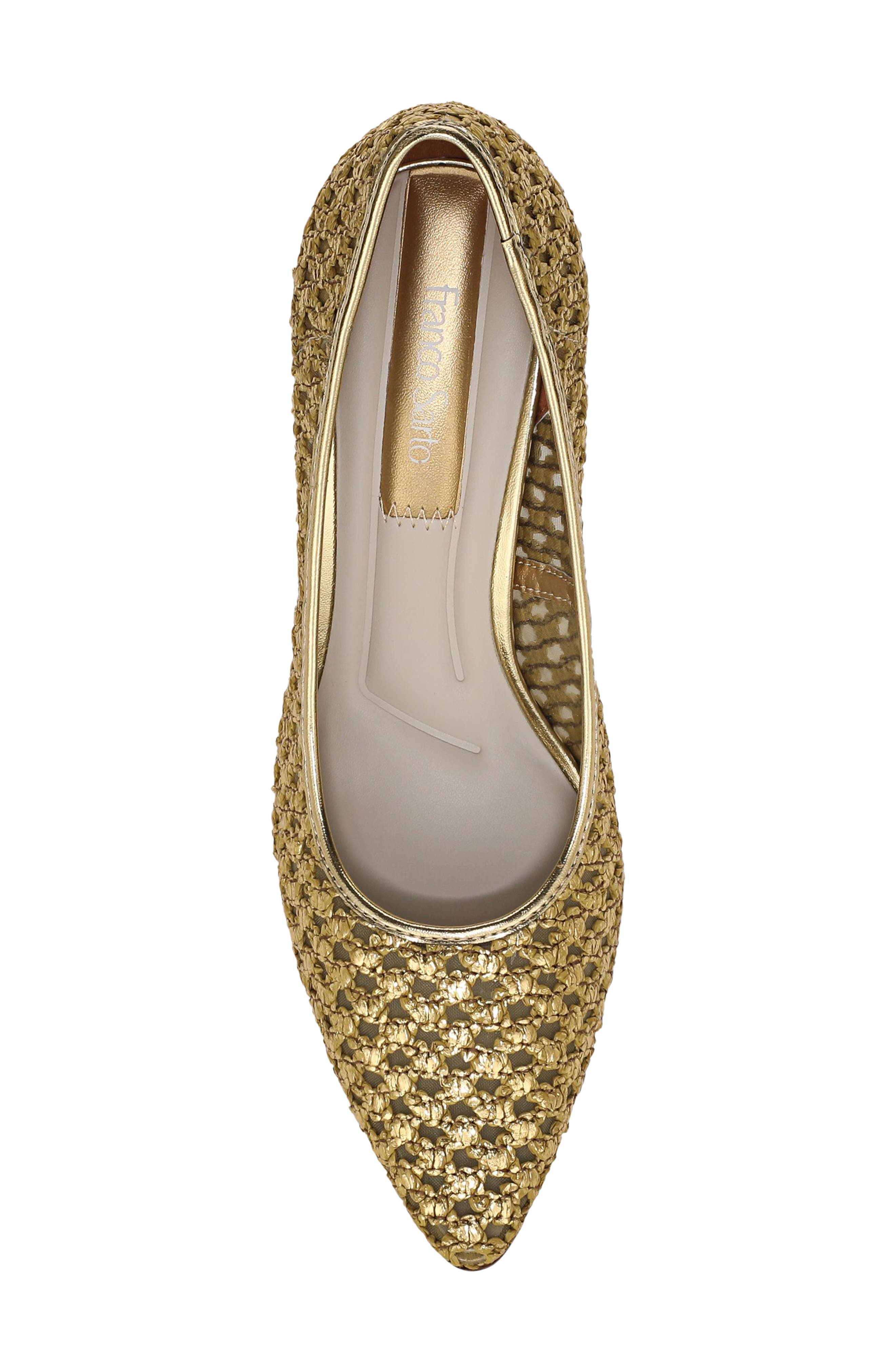 Franco Sarto Julissa Pointed Toe Pump, Alternate, color, Gold Woven