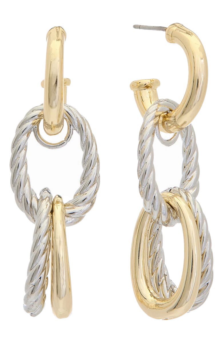 Juvell Two-Tone Chain Drop Earrings, Main, color, 