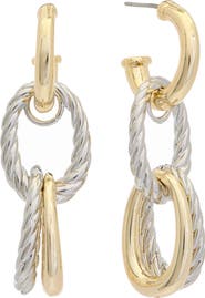 Juvell Two-Tone Chain Drop Earrings