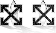 Off-White Lab Grown Black Diamond Arrow Cuff Links