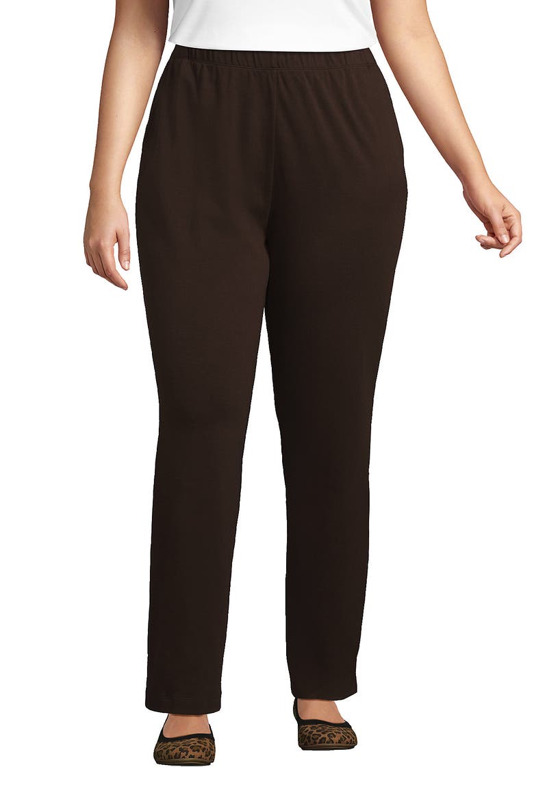 Plus Size Sport Knit High Rise Pants, Main, color, Rich Coffee