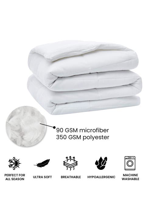 Solid White Microfiber Comforter