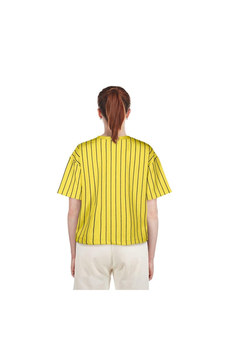 New Era Women's New Era  Gold Pittsburgh Pirates City Connect Multiplier Pinstripe Cropped T-Shirt, Alternate, color, Gold