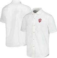 Tommy Bahama Men's Tommy Bahama White Indiana Hoosiers Coconut Point Palm Vista IslandZone Camp Button-Up Shirt