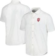 Tommy Bahama Men's Tommy Bahama White Indiana Hoosiers Coconut Point Palm Vista IslandZone Camp Button-Up Shirt