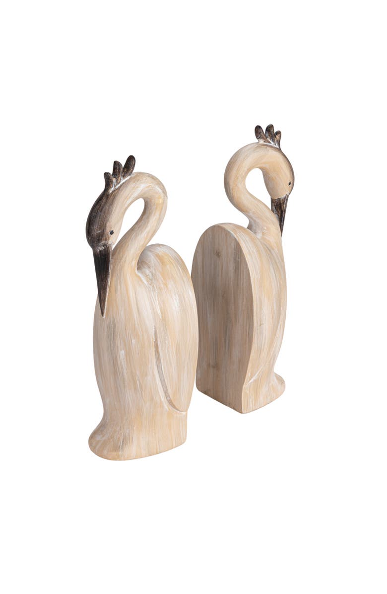 Storied Home Resin Heron Bookends, Cream, Main, color, Cream