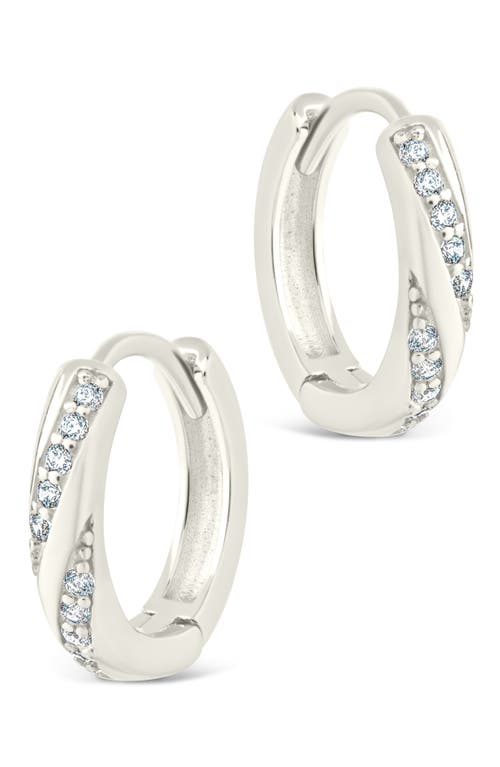 Sterling Forever Adelise Cubic Zirconia Hoop Earrings in Silver at Nordstrom