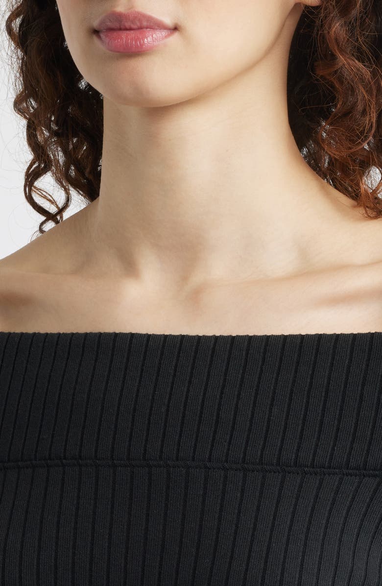 Nation LTD Val Off the Shoulder Cotton Rib Top, Alternate, color, Jet Black