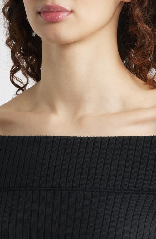 Nation Ltd Val Off The Shoulder Cotton Rib Top In Black