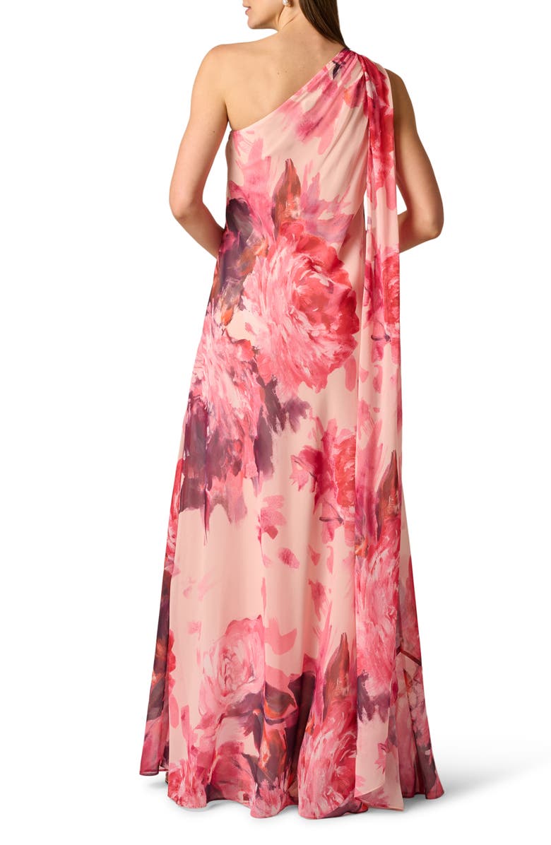 Aidan Mattox Print One-Shoulder Chiffon Gown, Alternate, color, 