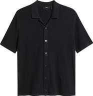 Theory Short Sleeve Knit Button-Up Shirt