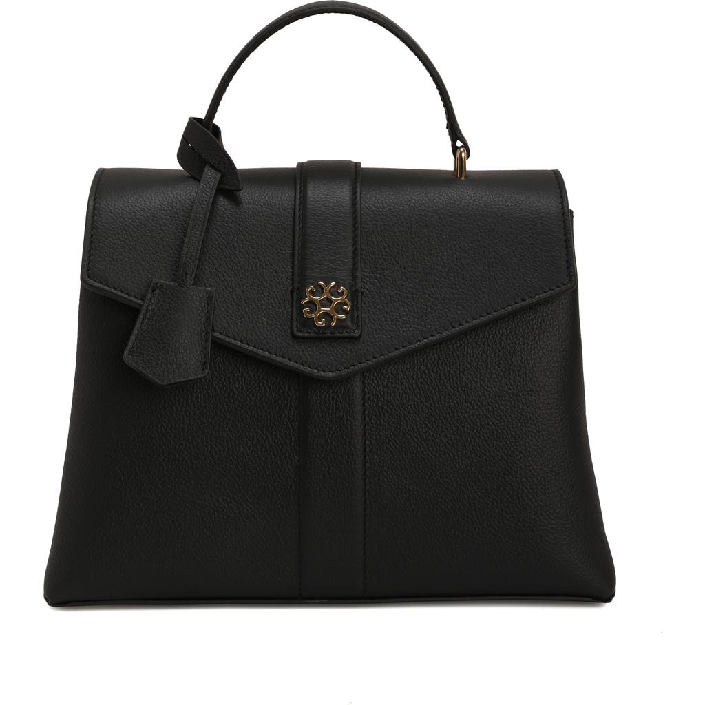 Gorski Leather Bag With Crossbody Strap In Black