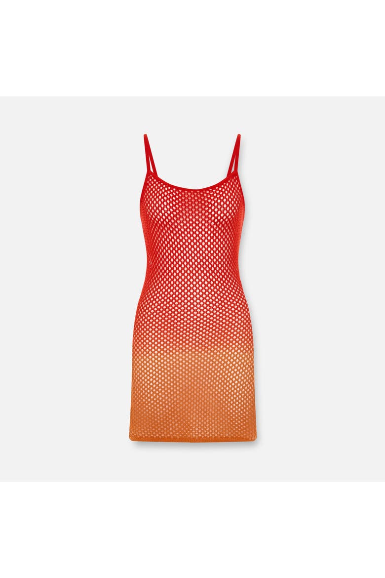 Golden Hour Open Knit Beach Mini Dress, Alternate, color, ORANGE