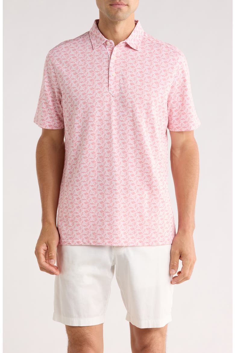 San Rio Twill Sea Flower Knit Polo, Main, color, RED GINGER