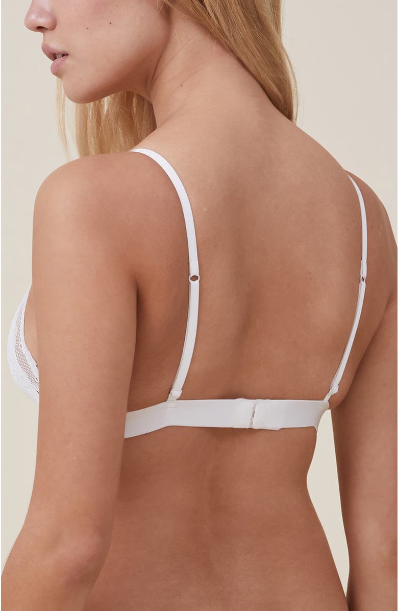 COTTON ON BODY Women's Everyday Lace Triangle Padded Bralette, Alternate, color, Cream
