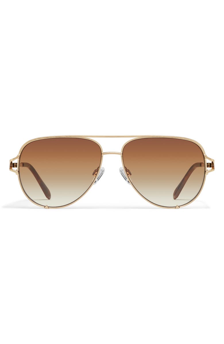 QUAY Key Twist 60mm Gradient Aviator Sunglasses, Main, color, Brushed Gold/ Sepia