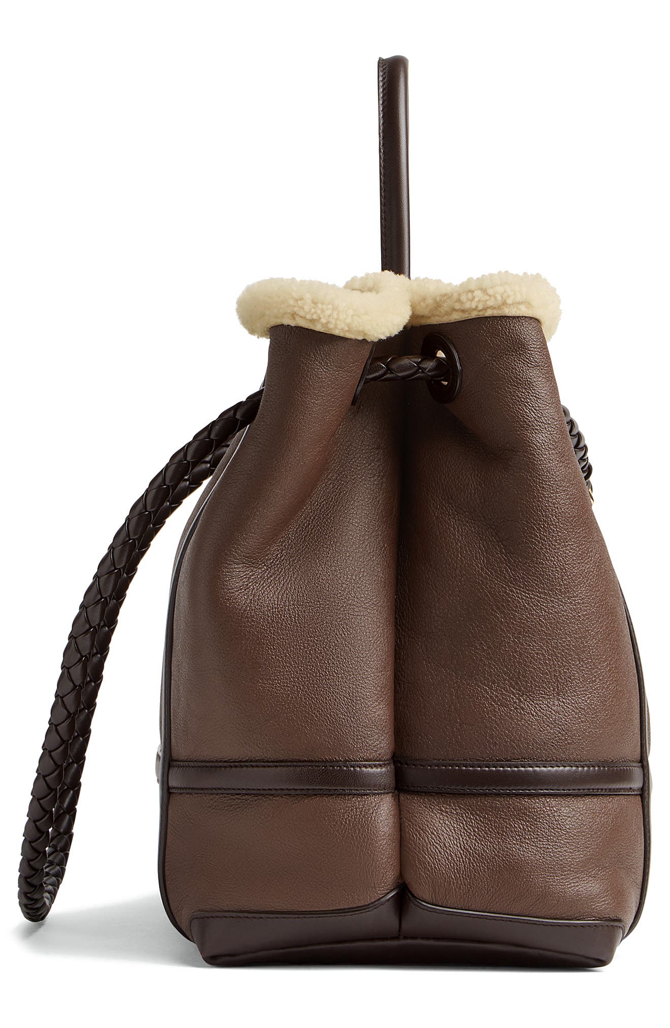 Bottega Veneta Large Andiamo Genuine Shearling Tote, Alternate, color, 