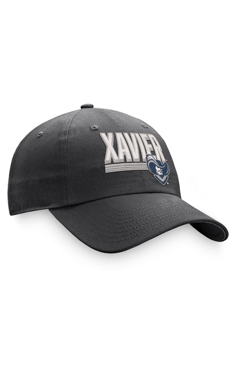 TOP OF THE WORLD Men's Top of the World Charcoal Xavier Musketeers Slice Adjustable Hat, Alternate, color,